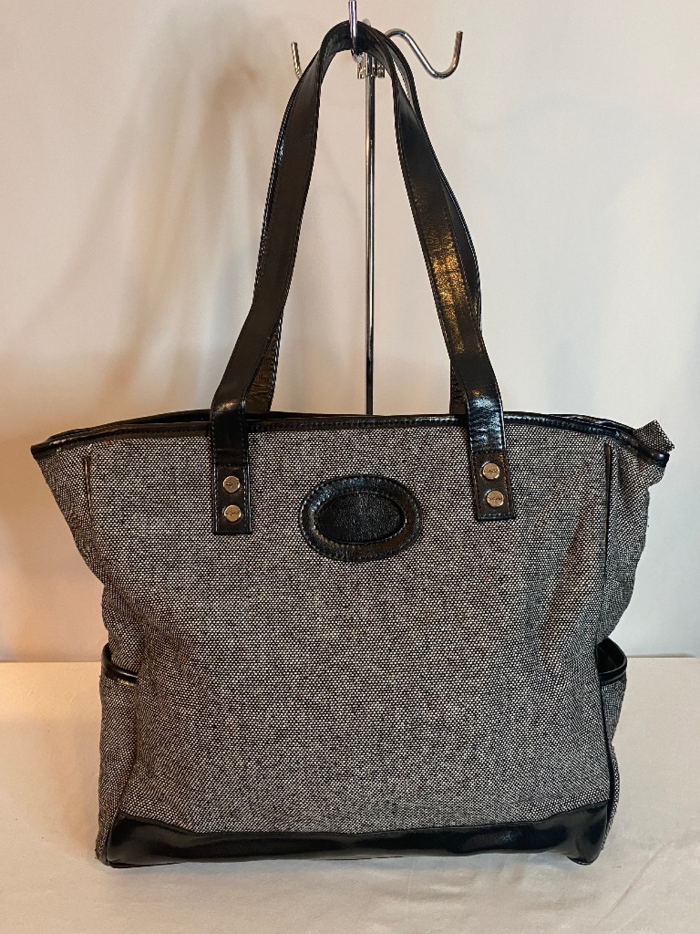 Thirty One Cindy Tote, Black/Gray Tweed